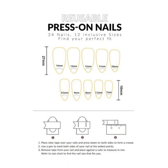 24-Piece Halloween Spider Web With Gold Glitter Press On Nails - Picture 7 of 8